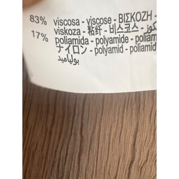 2/$30 ZARA XS Dark Beige Crinkle Textured Fabric Flowy Gauchos - Picture 5 of 15